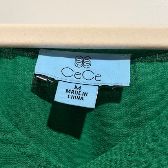 CeCe Vibrant Green Tank Top with Bow Accents - Picture 3 of 3